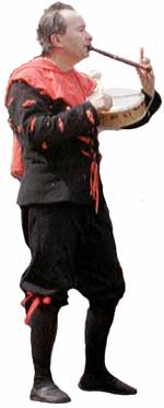 Andy Richards, a founder of Rose Moresk playing pipe and tabor