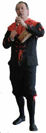 Andy Richards, a founder of Rose Moresk playing pipe and tabor